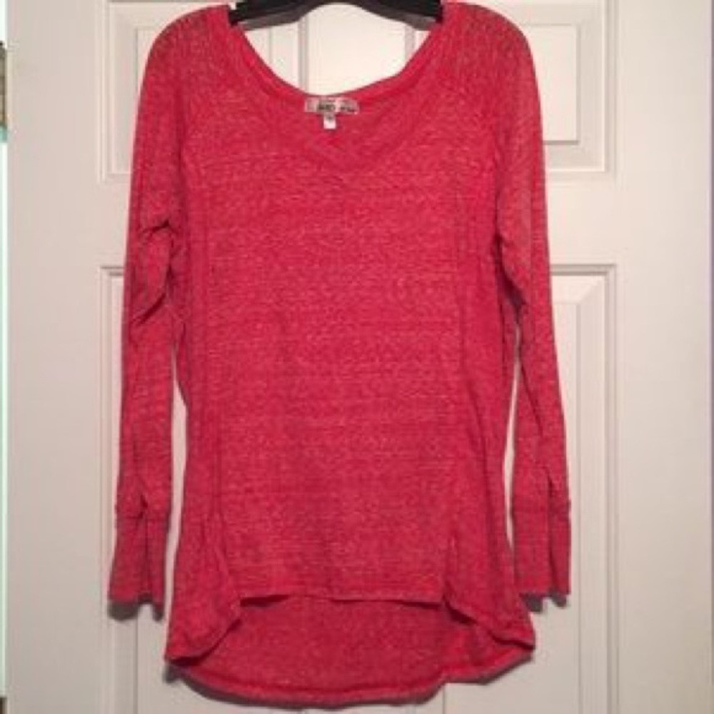 Red Off the Shoulder Long Sweater Top